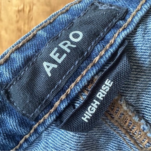 Aeropostale Aero High Rise Rigid Denim Exposed Button Mini Skirt - Picture 5 of 8